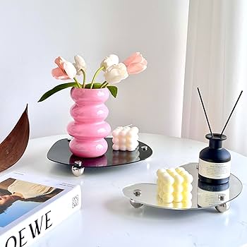 工芸品 Multi Glass Flower Vase (Pink) Amazon.com: 2-Pack Flower Vase Glass, Pink Fluted Vase with